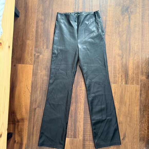 Zara Pants - NWOT Zara Black Faux Leather Pants - Small - Excellent Condition